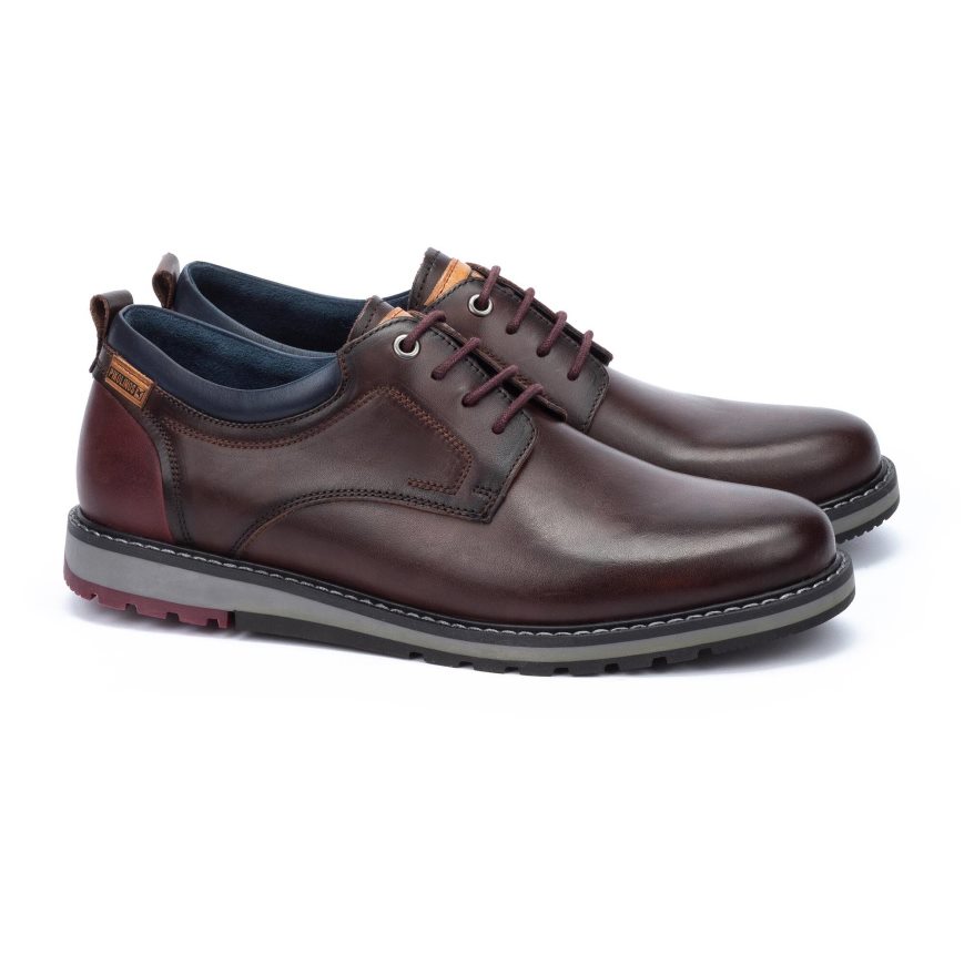 Men's Pikolinos BERNA Lace Up Shoes Brown | NZ L9AQ537